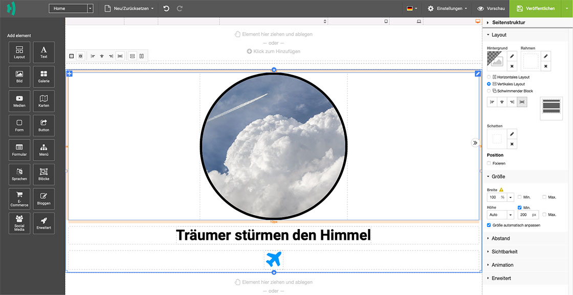 Vertikales Layout